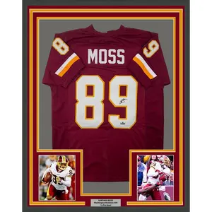 No Framed Facsimile Autographed Santana Moss  Washington Red Reprint Laser Auto Football Jersey