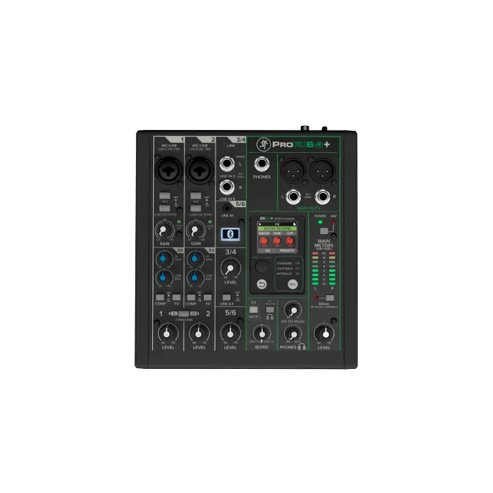 Mackie 6-Channel Analog Mixer with Enhanced FX, USB Recording Modes, and Bluetooth