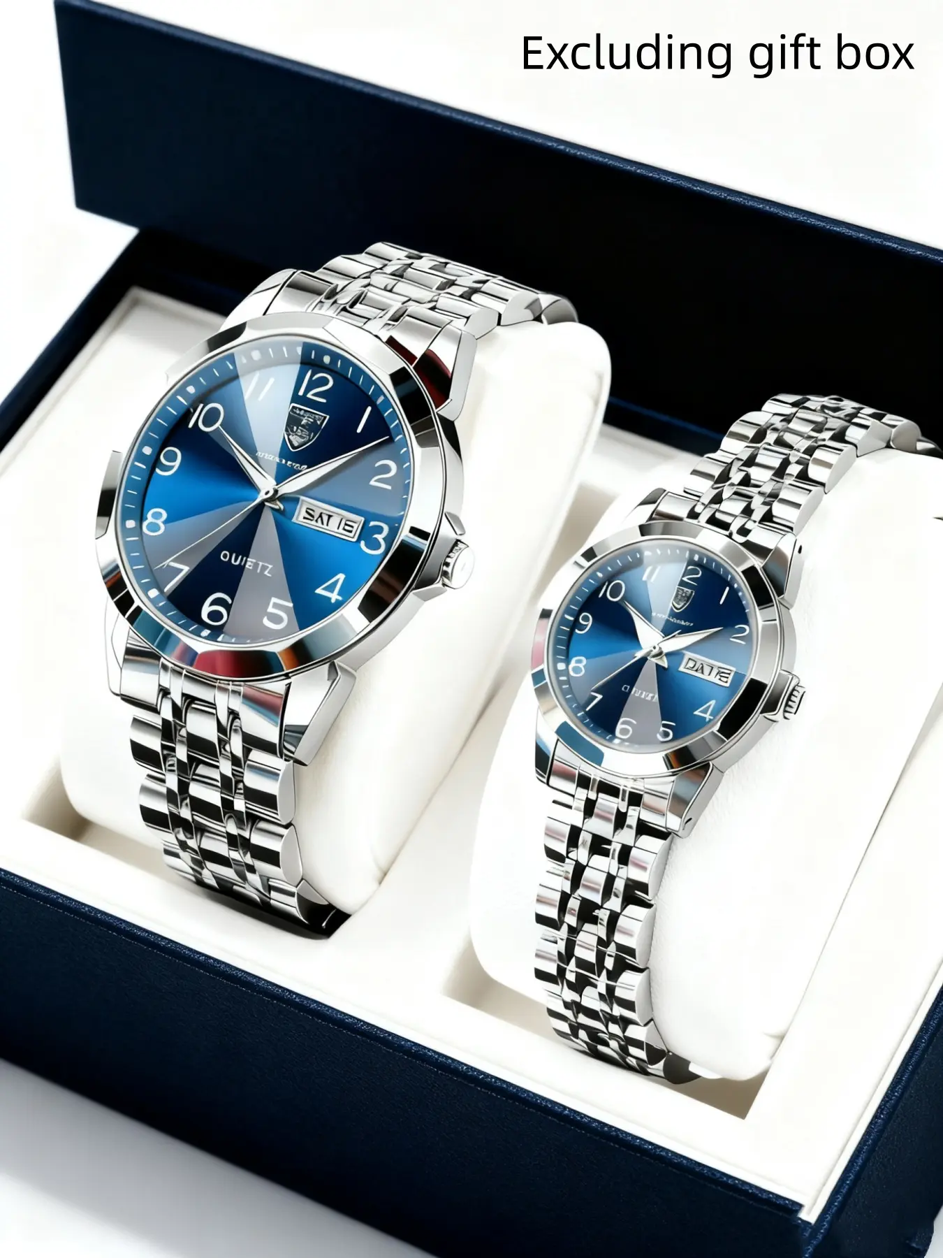 POEDAGAR luxury casual couple watch High Quality Watches Modern Quartz Waterproof Watch fashionable night light dating week couple watch suitable for daily matching, is the best gift