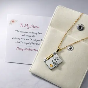 Best Mom Ever Book Necklace – Heartfelt Jewelry Gift for Mother's Day, Birthday, or Any Occasion,Dainty Fashion Jewelry, Gifts for Women, Necklaces for Women, Mom Birthday Gifts