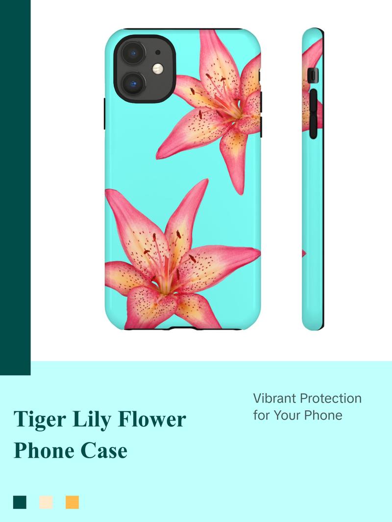 Premium Tiger Lily Flower Phone Case, Shockproof & Protective, High-Color, Available for Different Phones