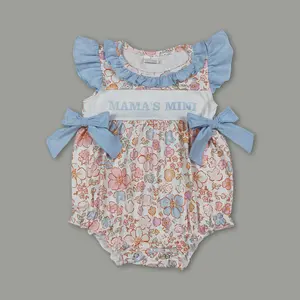 Mama's Mini Summer Floral Bubble Romper – Cute Baby Clothes | Adorable Floral Onesie for Little Mama's Girls & Sunny Days