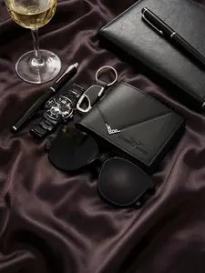 Men's Business Fashion Watch Set, Including Watch, Wallet, Sunglasses, Pen, Keychain, Fashion Watch Set for Party, Daily Decor, Trendy All-match & Exquisite Watch Set for Gift, Accessories Set