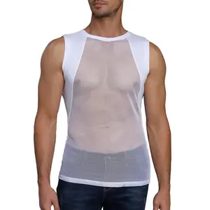 Men's Mesh Panel Tank Top | Sheer See-Through Muscle Tank