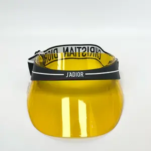 Pre-owned Dior Classic Yellow Transparent Open Top Sun Hat, N22033220Accessories: None