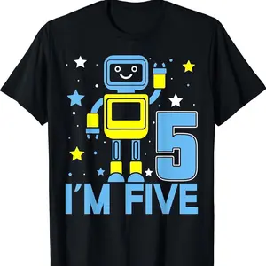 I Am Five Robot Funny Robotics Tee For 5 Year Old T-shirt