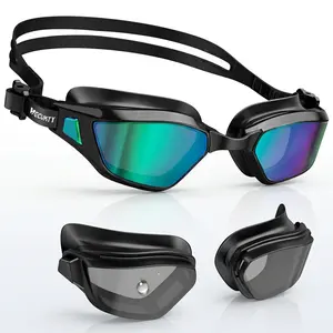 【Vecukty】Black Anti Fog Swimming Goggles, Flexible Adjustable Fit, Pro Accessories for Women & Men