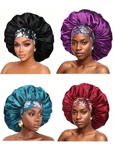 Large Leopard Print Sleep Cap, Ethnic Style, Soft Comfortable Elastic Printed Round Hat, Beauty Hair Care Bonnet, All Seasons