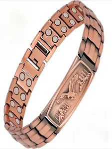 Magnetic Bracelet for Men with Adjustable Sizing Tool & Eagle Pattern - Magnetic Field Therapy Jewelry Gift for Men with Tuner Included