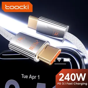 Toocki 240w C-C Fast Charging Cable, Pd3.1 120w USB-C Zinc Alloy, 27w C-L A-L Data Line, High Power 100w 6a, Braided Wire for Oppo Vivo Xiaomi, USB Type C