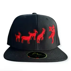 Danza Infernal Hat - Black with Red Animal Embroidery Design by AL Brand