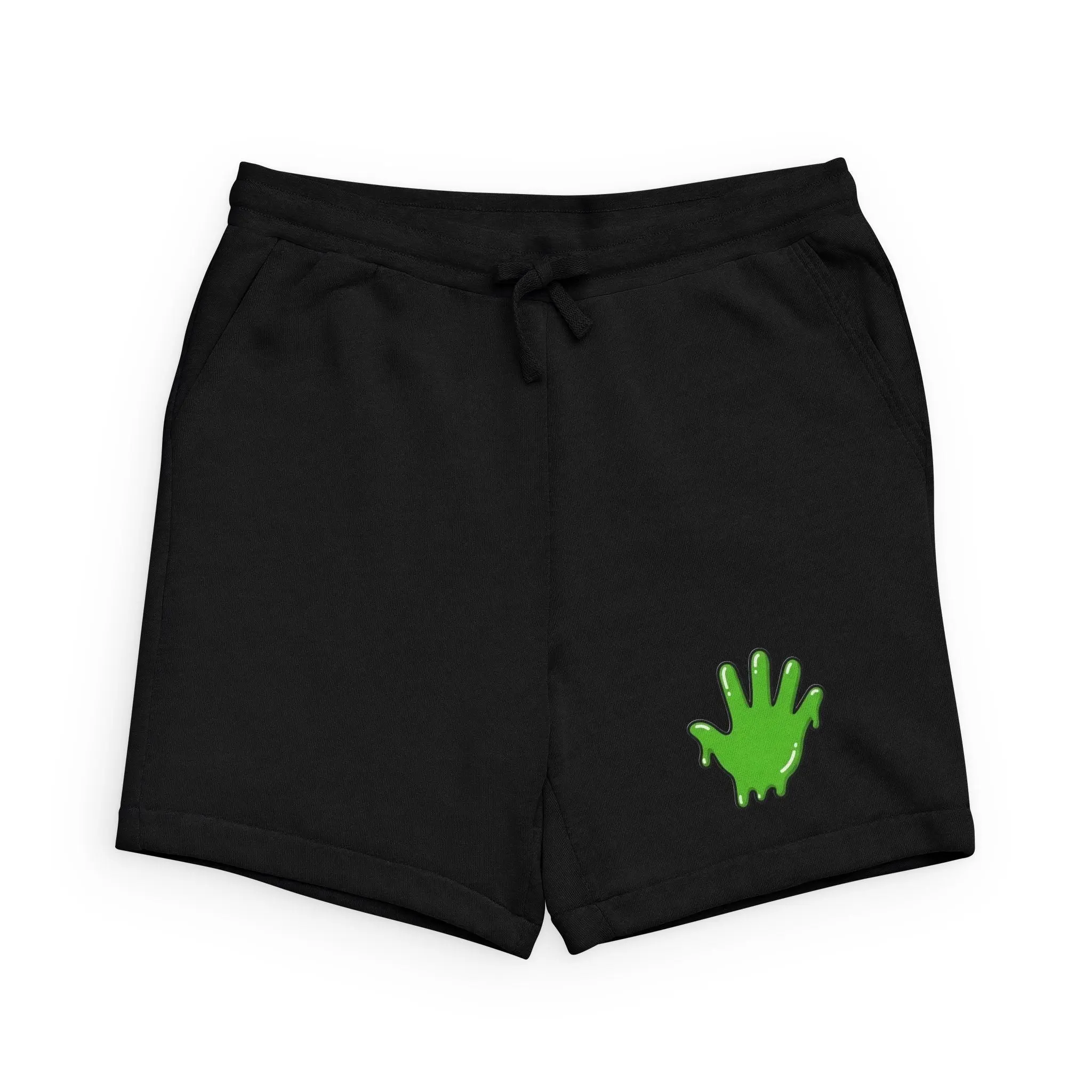 The Slime Shop Unisex Sponge Fleece Sweatshorts — Black / Green Slime In 5