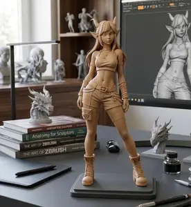 Demonic Elf Girl Figurine, Home Decor Statue for Home Supplies Display