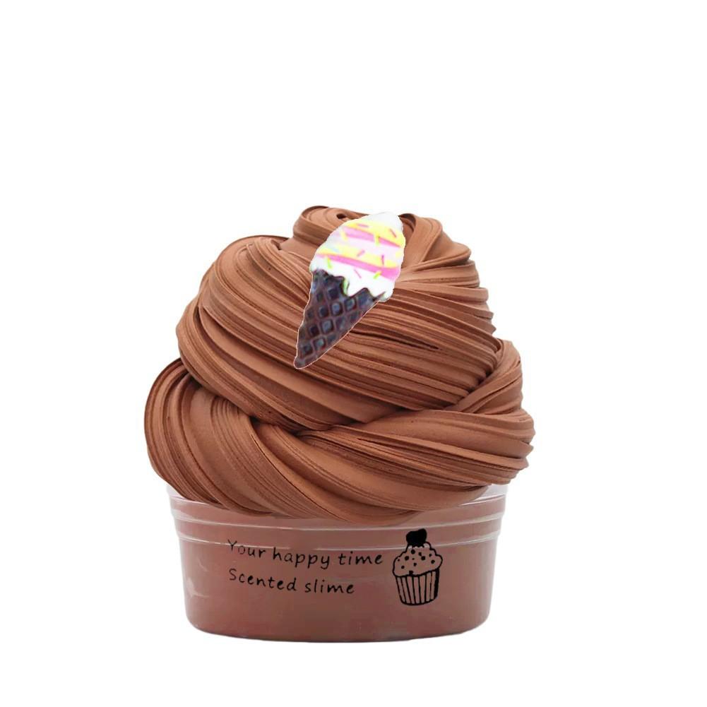 9 pices Bakudeku Slime - Sweet Cake Scented Slime for Your Happy Time - Pink Cupcake Design with Sprinkles and Blue Ribbon