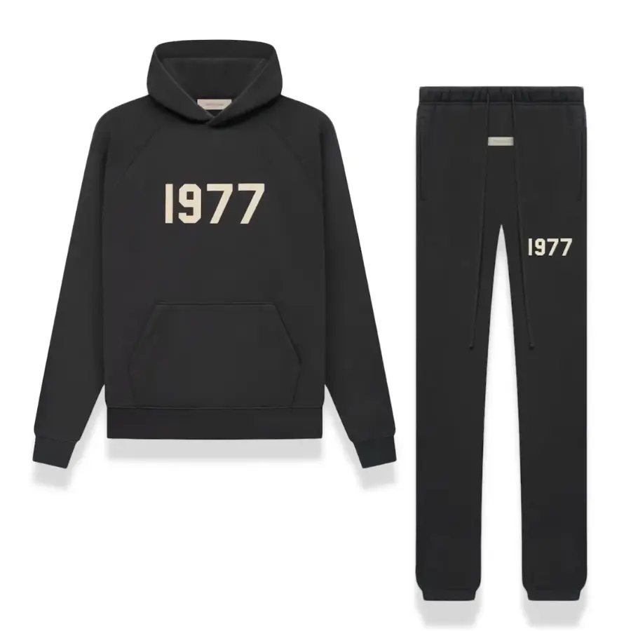 Vintage 1977 Graphic Hoodie And Sweatpants Set - Oversized Heavyweight Fleece 2 Piece Tracksuit Casual Loungewear