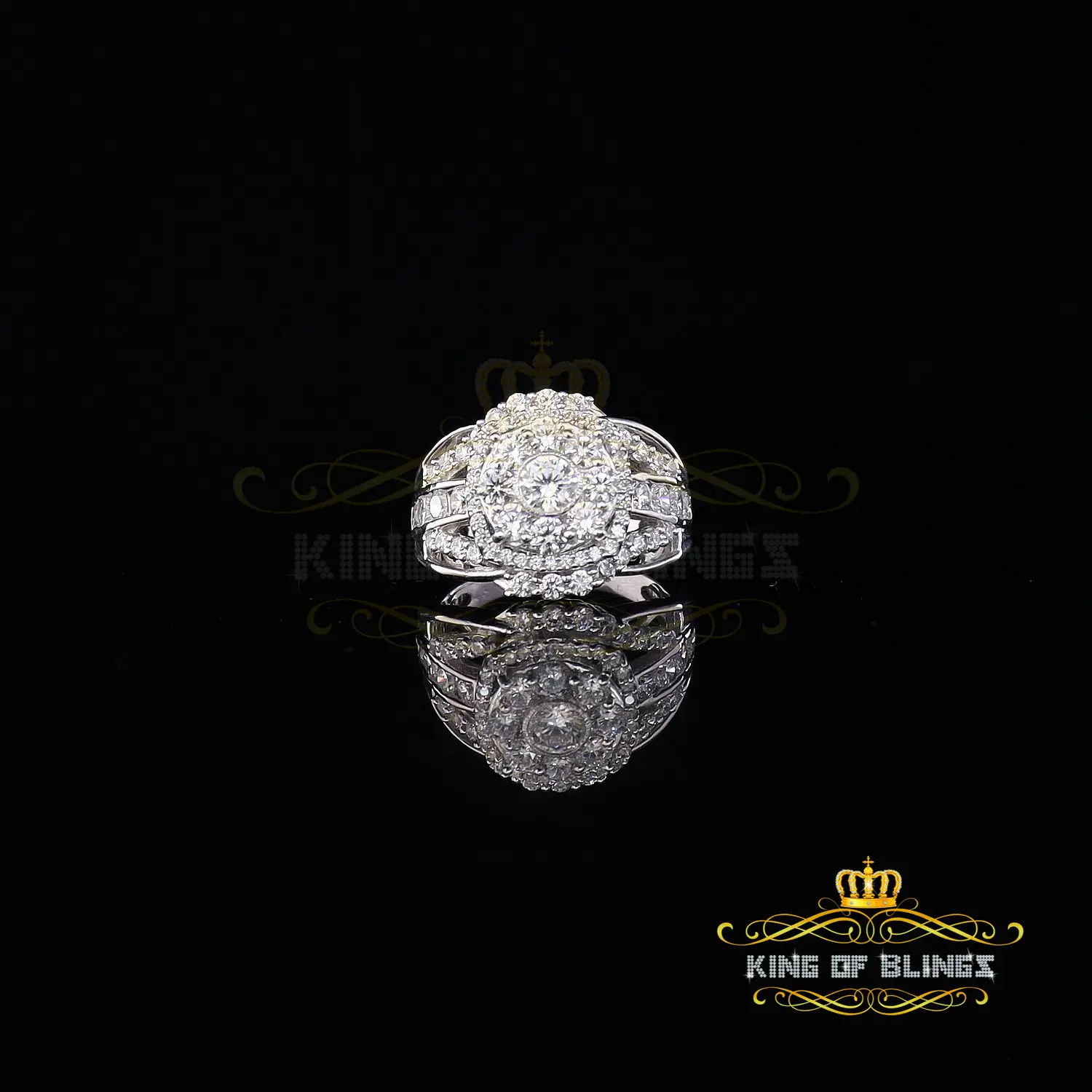 Sterling White Silver Round 5.50ct Cubic Zirconia Engagement Womens Ring SZ 7.5