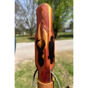 Ultimate Red Cedar Walking Stick — Hand Engraved Hiking Staff