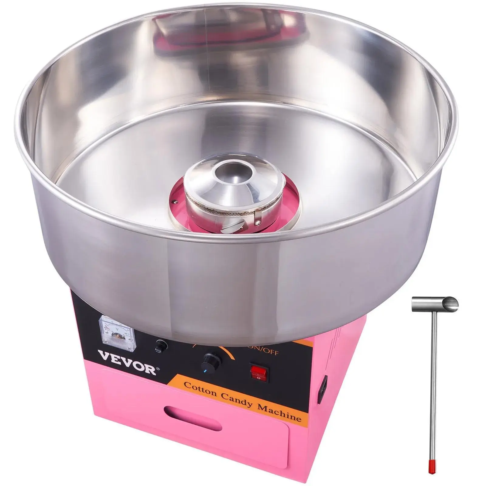 【Summerfinds】VEVOR Electric Cotton Candy Machine,  1000W Candy Floss Maker, Commercial Cotton Candy Machine with Stainless Steel Bowl, Sugar Scoop, and Drawer, Perfect for Home Kids Birthday, Family Party Pink