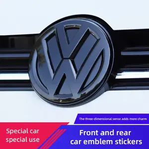 2Pcs Car Logo Front Grille Rear Trunk Badge Decorative Accessories For Volkswagen VW Goft MK6 MK7 MK8 GTI Polo CC Passat Tiguan T-ROC Arteon