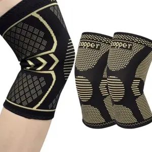 Adjustable Compression Knee Brace, Copper Knee Brace, Adjustable Breathable Knee Brace, Comfort Copper Knee Protector Sleeve for Arthritis Pain Relief