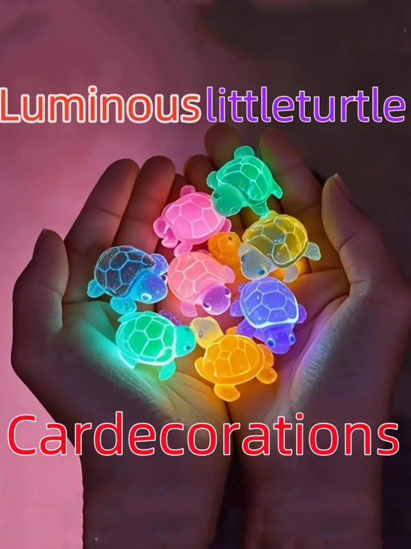 30pcs Glow Mini Resin Tortoise, Turtle Statue Ornaments, Tortoise Bulk, Suit For Ocean Theme Party Decoration & DIY Garden Micro Landscape Beads Handicrafts, Creative Home Decor, Glow In Dark