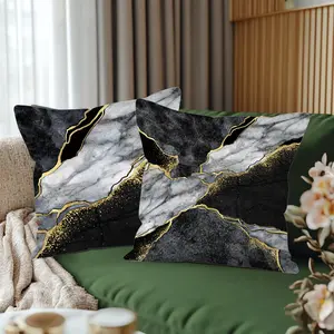 Abstract Marble Pattern Pillow Cover, Gold Design, Home Decor Sofa Living Room Bedroom Bed Decoration, 45x45 Cm, Holiday Gift, Artistic Decoration, Versatile Decor, Modern Home Accessories