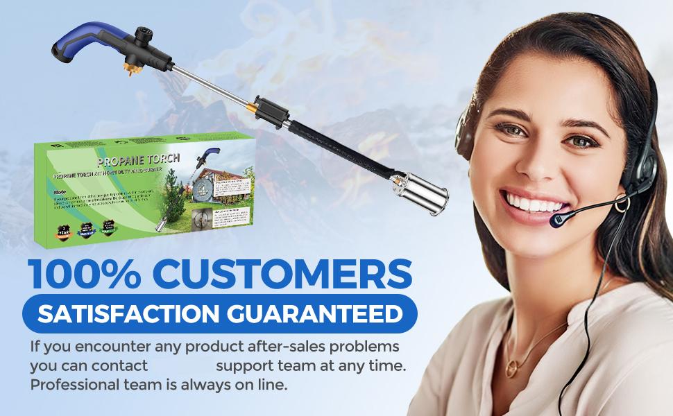Weed Torch Propane Burner,High Output Weed Burner, Propane Blow Torch with Self Igniting and Flame Control Valve for Weeding, Melt Ice,Charcoal Starter-Fuel Not Included