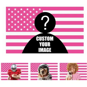Custom Pink American Flag with Your Photos for Room Decorate Clubs Concerts Bars University Dormitories Living Rooms Bedrooms (Pink America Flag)