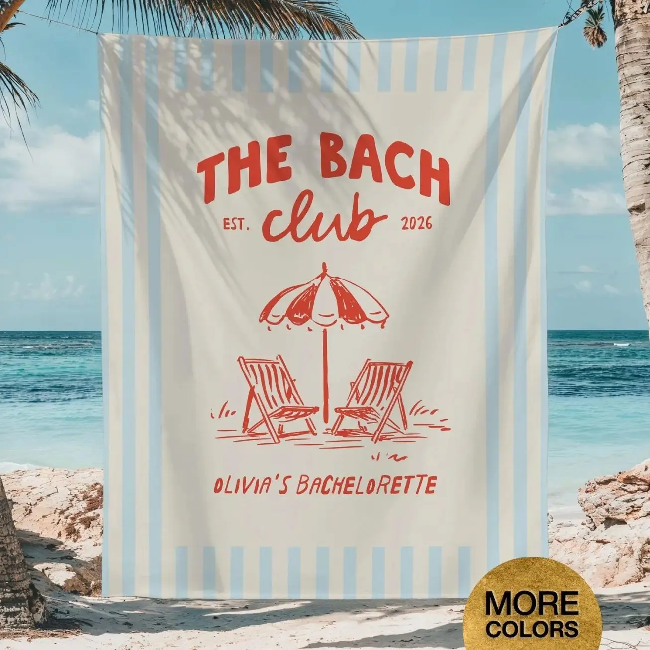 The Bach Club Beach Bachelorette Tapestry Bach Club Banner Personalized Coastal Bachelorette Decor Bachelorette Weekend Welcome Sign Bride