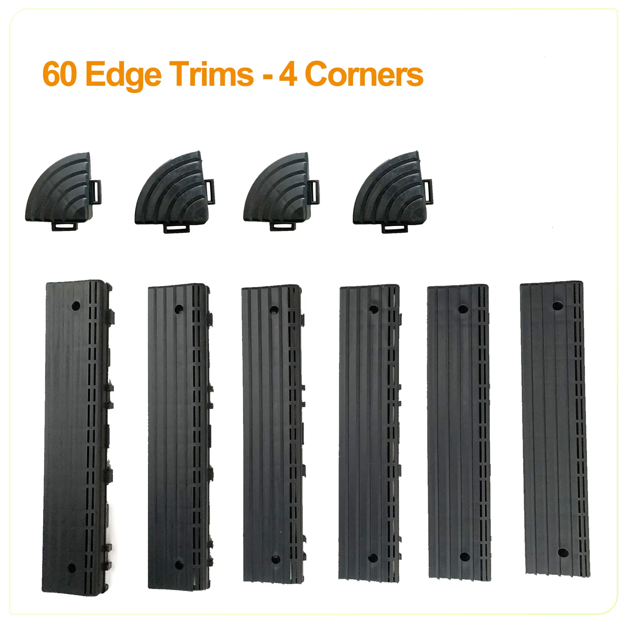 Dark Grey - 60 Edge Trims - 4 Corners 