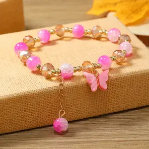 flower/butterfly beaded bracelet