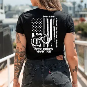 [100% Cotton] These Colors Never Run T Shirt, Patriotic Police Flag Graphic Tee, Law Enforcement Short Sleeve Shirt, Vintage Police Officer Tshirt, Thin Blue Line Memorial Gift For Cop Wife Family