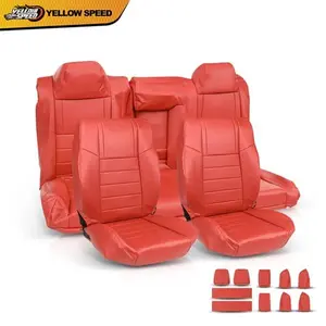 Seat Covers Front & Rear Full Set Red Fits 2011-2014 Dodge Challenger SE SXT RT
