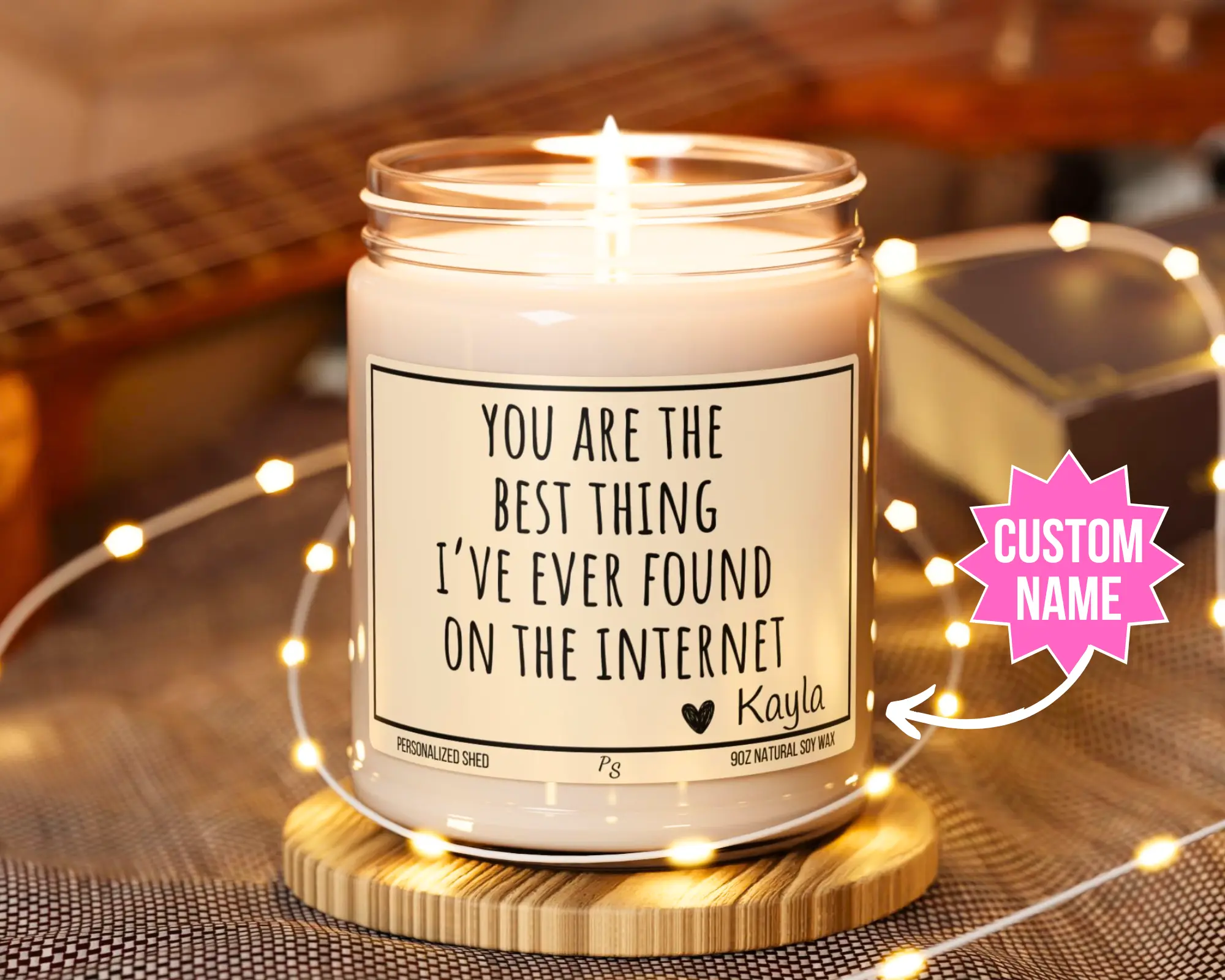 Personalized Best Thing On the Internet Candle, Boyfriend Gift Candle, anniversary gift, Birthday Gift, Custom Name Gift for Valentines Day