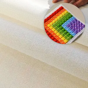 13-Mesh 20" X 17" Beige Needlepoint Canvas Embroidery Blank Cloth