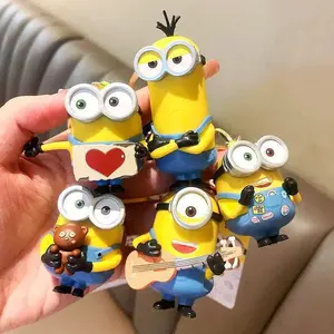 Minions Character Keychain Set - Bob Kevin & Stewart Eco-friendly PVC Backpack Charm Cute Gifts for Fans of All Ages