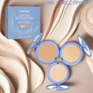 Long-Lasting Powder Palette, Natural Lightweight Breathable Makeup Setting Powder, Pressed Oil-Control Finishing Powder for Women, Waterproof Face Powder, Face Makeup Accessories, Beauty Powder