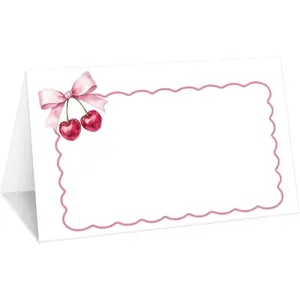 Wave Place Cards, Set of 25 Tent Name Cards for Table Setting, Food Label for Wedding, Baby Shower, Birthday Dinner Party Supplies -031