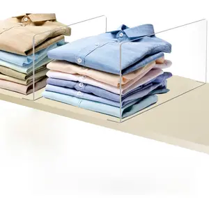 Shelf Dividers for Closet Organization,Sweater Organizer for Closet -8pack 8" Tall Clear Plastic Shelf Dividers for Closets Shelves Cabinets