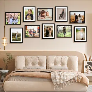 8x10 Picture Frame 1 Pack with HD Plexiglass Display Pictures 5x7 with Mat or 8x10 Without Mat Collage for Tabletop or Wall Display Black Gift Decor