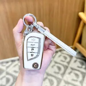 ACEBOY for Toyota Key Fob Cover Special Soft TPU Key Case Key Shell Compatible with Camry SE/LE,RAV4 LE,Corolla SE/LE Fortuner Tundra Highlander Challenger Key Shell