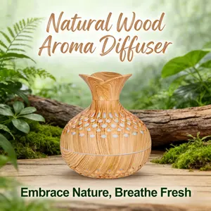 Wooden Aromatherapy Diffuser, Fragrance Machine with 7-Color LED Lighting & 2 Mist Modes - USB-Powered Compact Design for Home, Office, Car - Valentine's Day & New Year Gift, Decorative Humidifier, Scent Diffuser, Office Air Quality, Modern Desk Acce