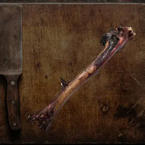 Medium Smoked Deer Meat Bone - Dog Chew, 100% Natural, Slow-Smoked, Tough & Long-Lasting, Supports Dental Health, Rich in Calcium & Phosphorus, 10-12" Long