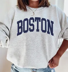 [Sale off up to 50%] Boston Sweatshirt, Navy Blue Boston, Vintage Sweatshirt Crewneck Varsity Style Cozy Trendy Boston gift Unisex Boston Sweatshirt