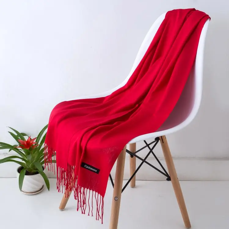 2023 New Women Scarf Thin Shawls Solid Color Women Scarf Winter Hijabs Tassels Long Cashmere Pashmina Hijabs Scarves Wraps