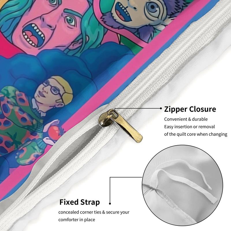 Rick And Morty Pattern Printed Soft And Durable Duvet Cover Set, Including 1 Duvet Cover And 1 Or 2 Pillowcases, Bedding Set Without a Core And Pillow, Suitable For Family Bedrooms And Dormitories, a Very Innovative Gift