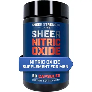 Sheer Strength Labs Nitric Oxide Supplement for Men - Clinically Tested for Pumps & Blood Flow - 270% More Nitric Oxide - Nitrosigine Supplement, S7 & Beetroot - Made in USA - 90 Capsules