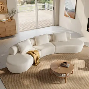 【SPOTLIGHT DAY】ONBRILL 134" Cloud Sectional Couch,Modern Modular Curved Sofa with Deep Seat,Upholstered Chenille Boneless Upholstered Couches for Living Room,No Assembly Required