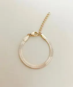 Matching Mommy and Me Gold Herringbone Bracelet