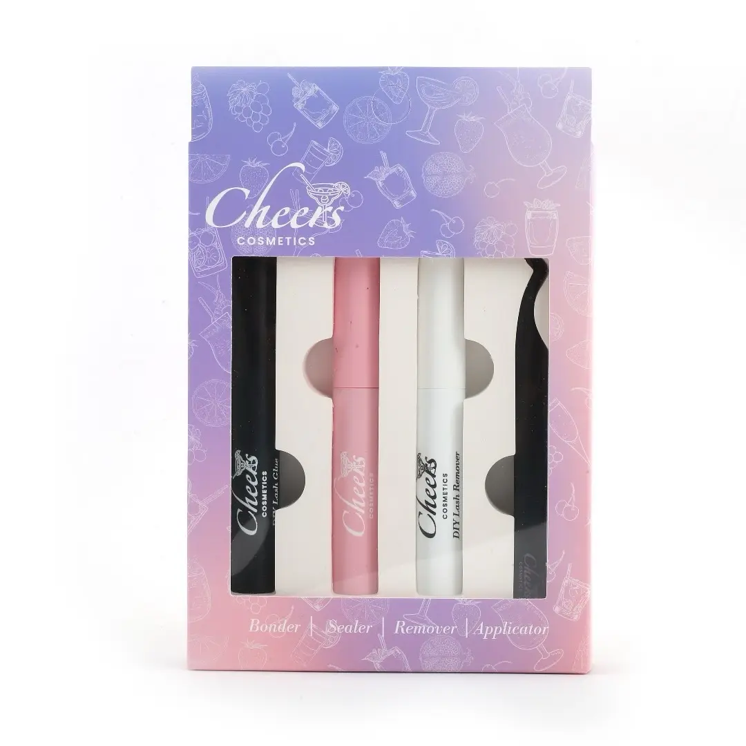 Glue for Clusters   Brand: Cheers Cosmetics              This kit contains Glue, lasting, remover and applicator.  Eyelashes Lash Extensions Makeup